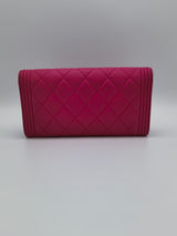 Boy Flap Wallet Quilted Lambskin Long