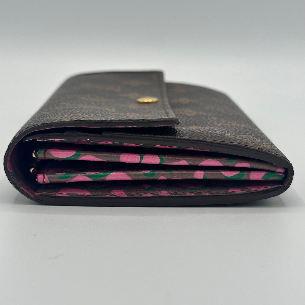 Monogram Leopard Sarah Wallet Rouge