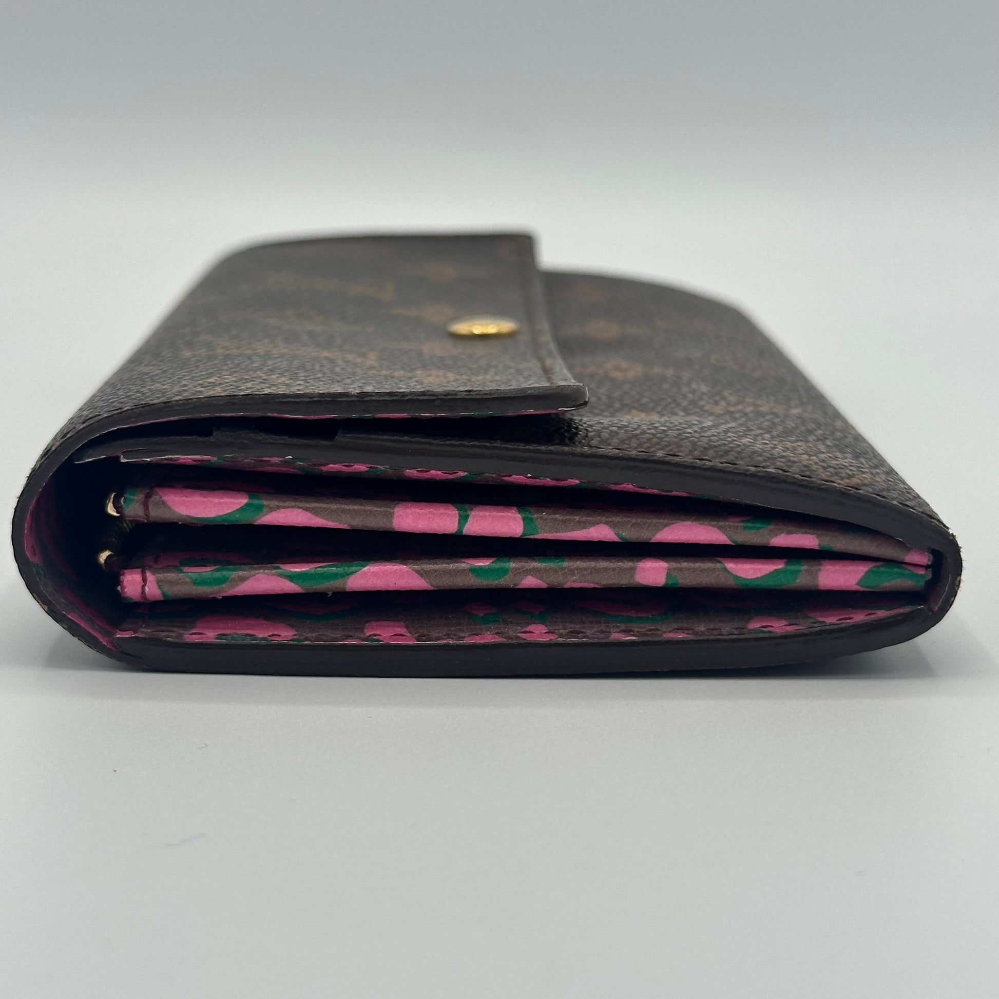 Monogram Leopard Sarah Wallet Rouge