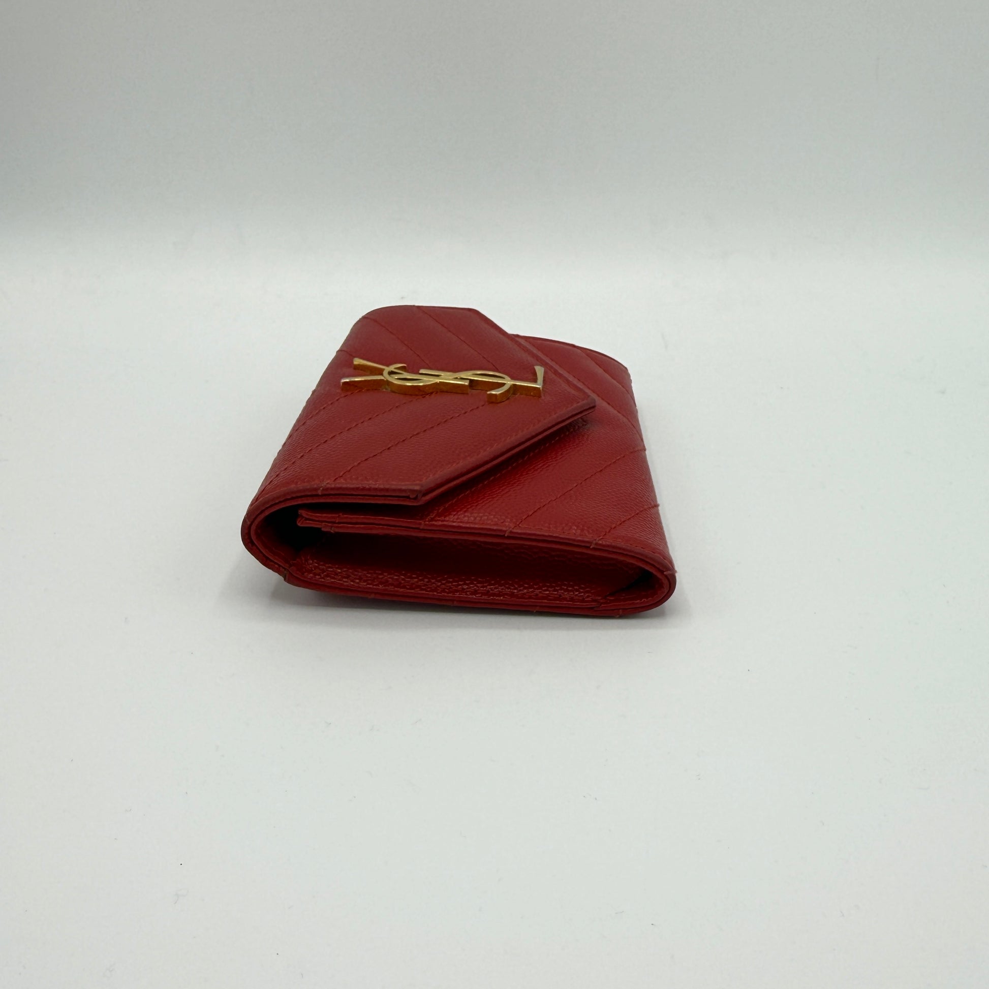 Classic Monogram Flap Wallet Matelasse Chevron Leather Small