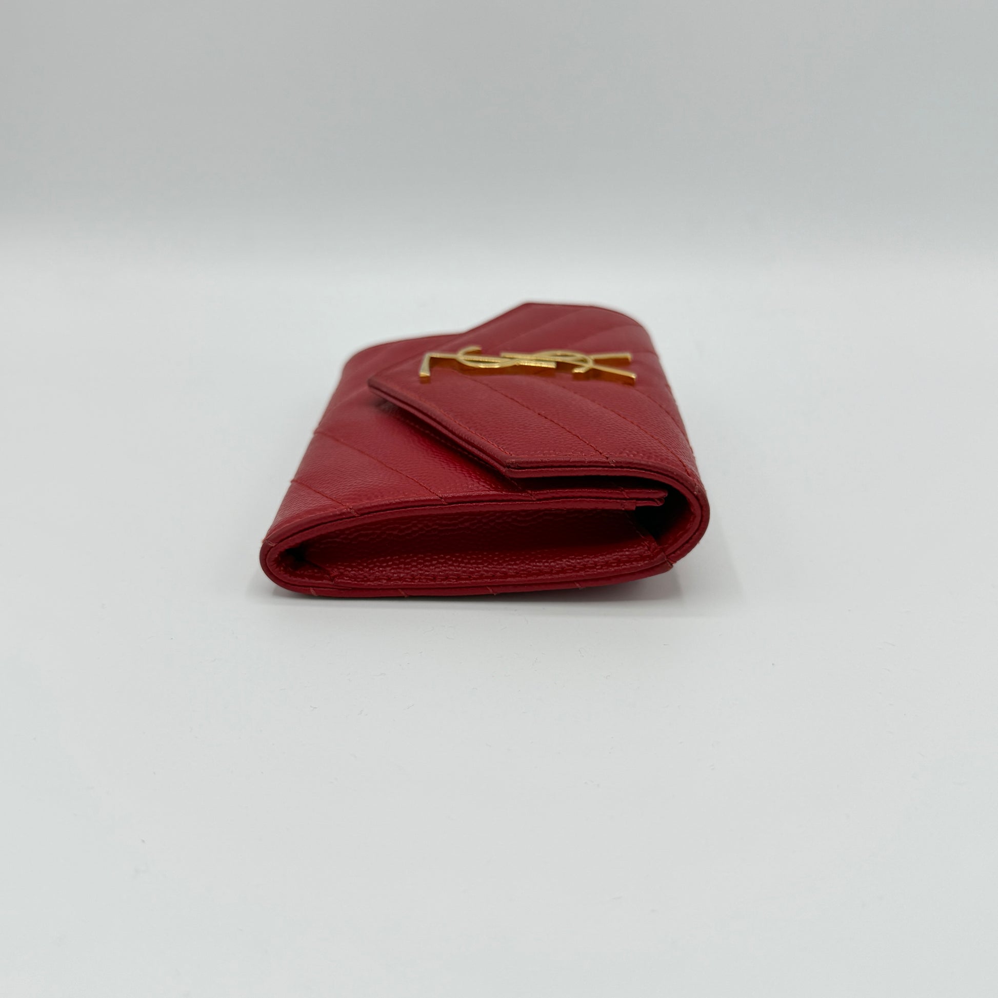 Classic Monogram Flap Wallet Matelasse Chevron Leather Small