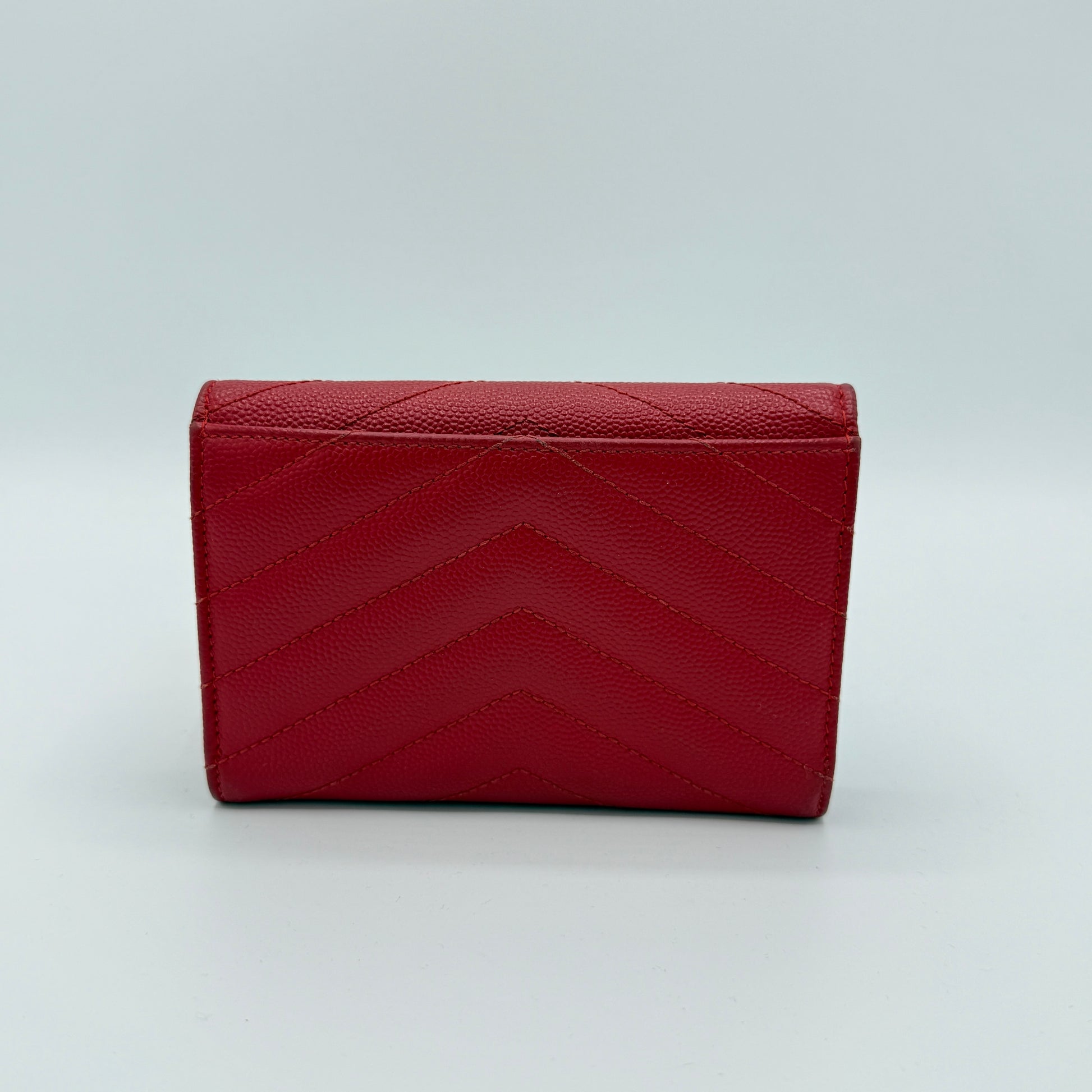 Classic Monogram Flap Wallet Matelasse Chevron Leather Small