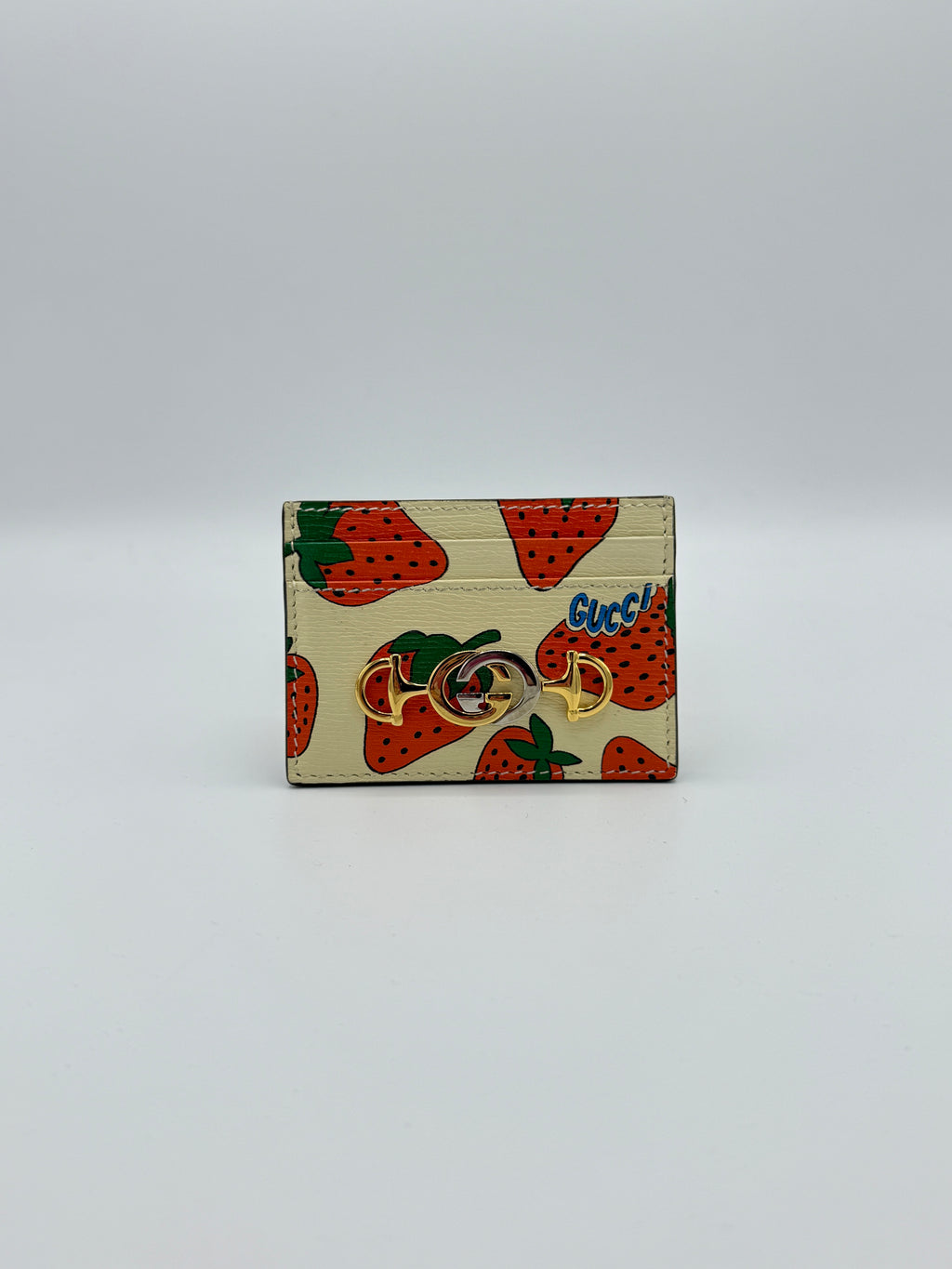 Gucci Strawberry Leather Compact Wallet