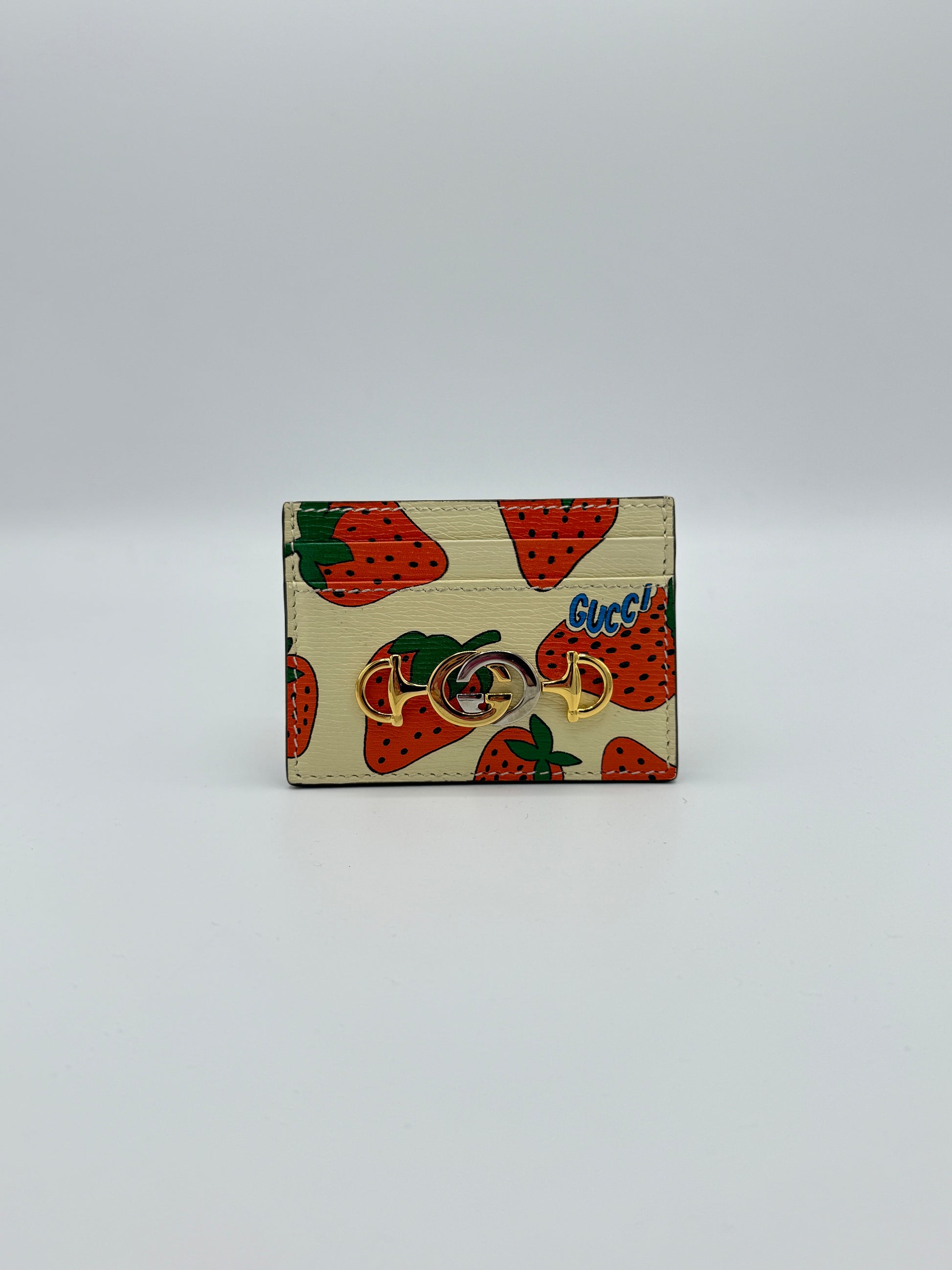 Gucci Strawberry Leather Compact Wallet