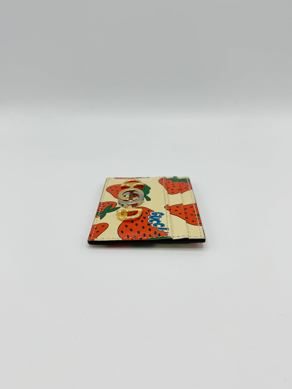 Gucci Strawberry Leather Compact Wallet