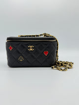 Coco Casino Vanity Case with Chain Quilted Caviar Small