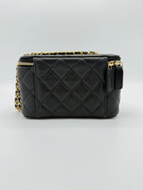 Coco Casino Vanity Case with Chain Quilted Caviar Small