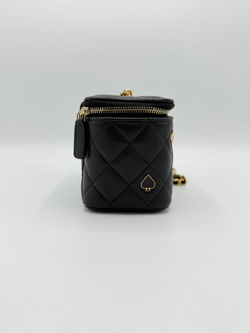 Coco Casino Vanity Case with Chain Quilted Caviar Small