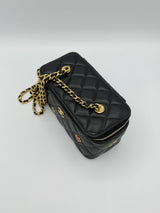 Coco Casino Vanity Case with Chain Quilted Caviar Small