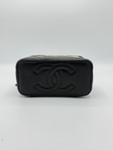 Coco Casino Vanity Case with Chain Quilted Caviar Small