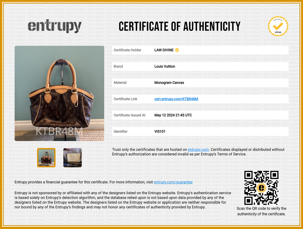 Louis Vuitton Tivoli Handbag Monogram Canvas PM