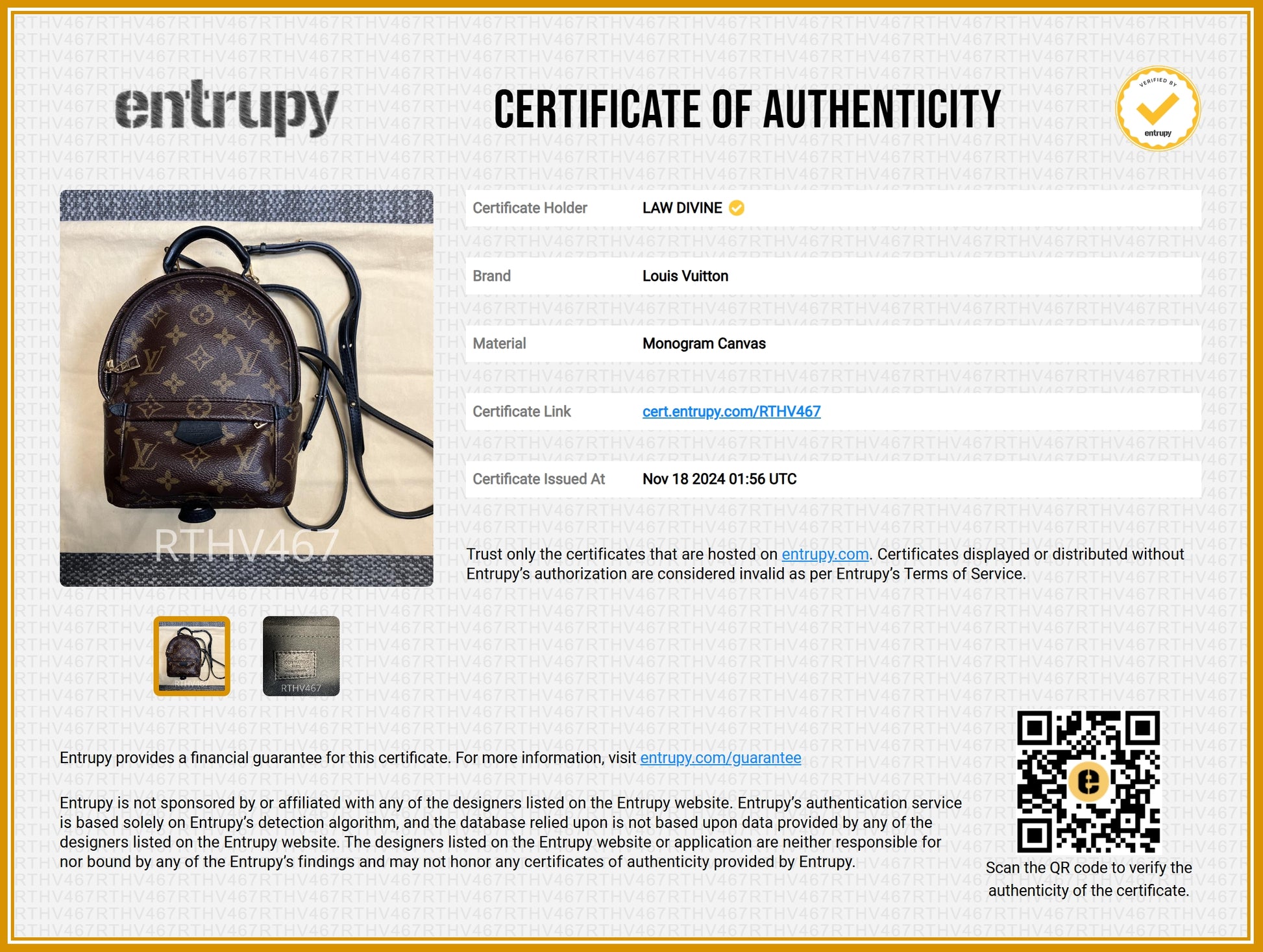 Louis Vuitton Palm Springs Backpack Monogram Canvas Mini