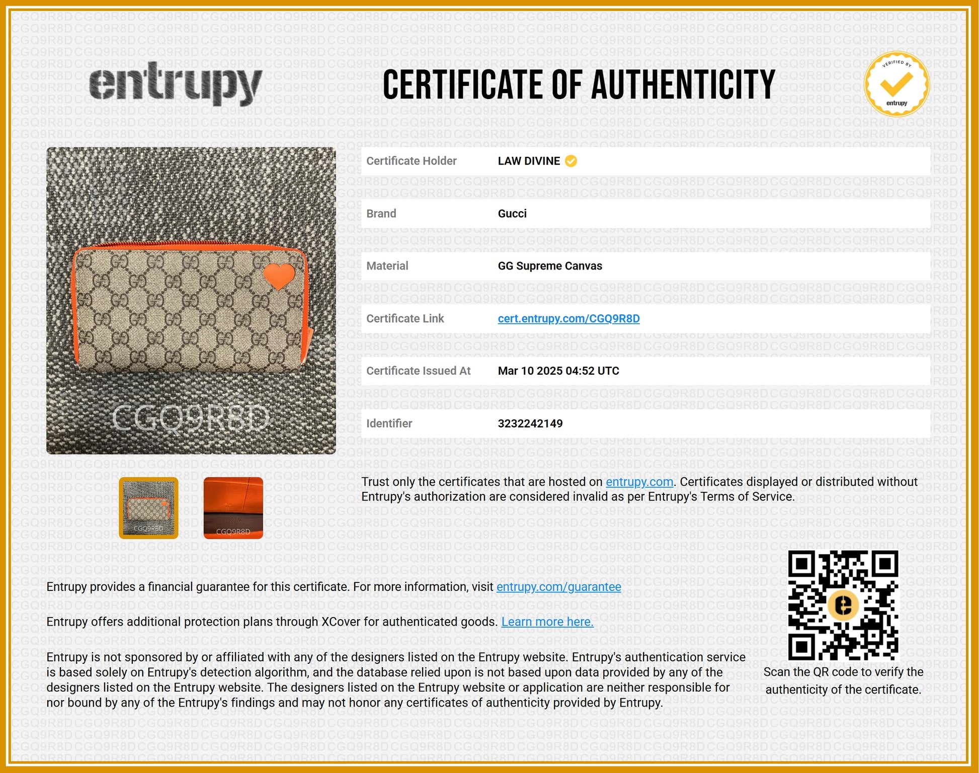 GG Supreme Zip Around Wallet