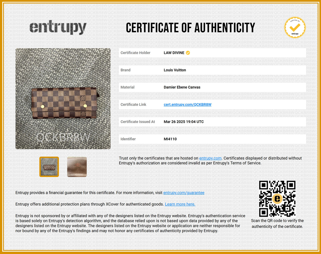 Damier Ebene Pattern Coated Canvas Modulable Compact Wallet