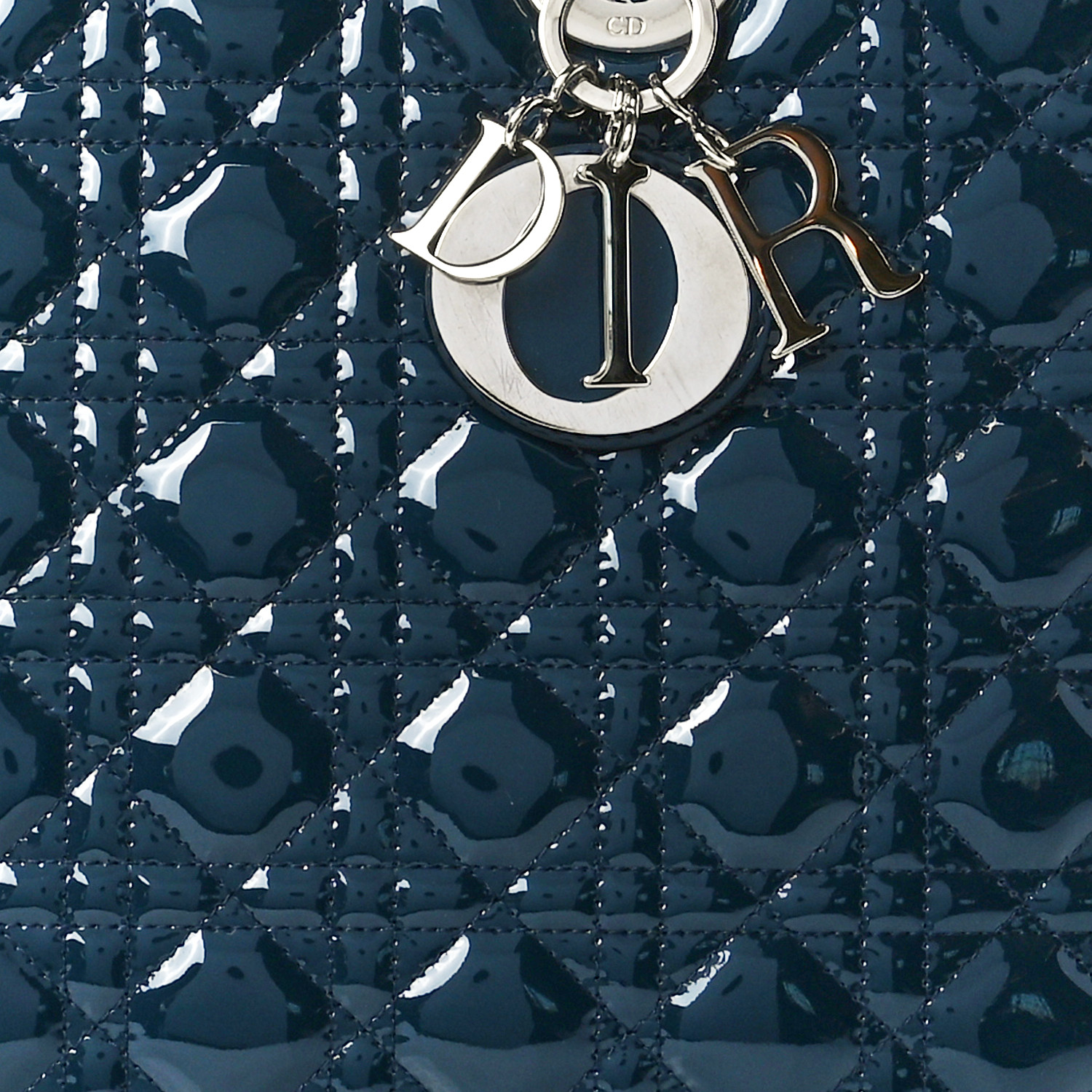 Cannage Quilted Patent Calfskin Large Lady Dior Bag twins