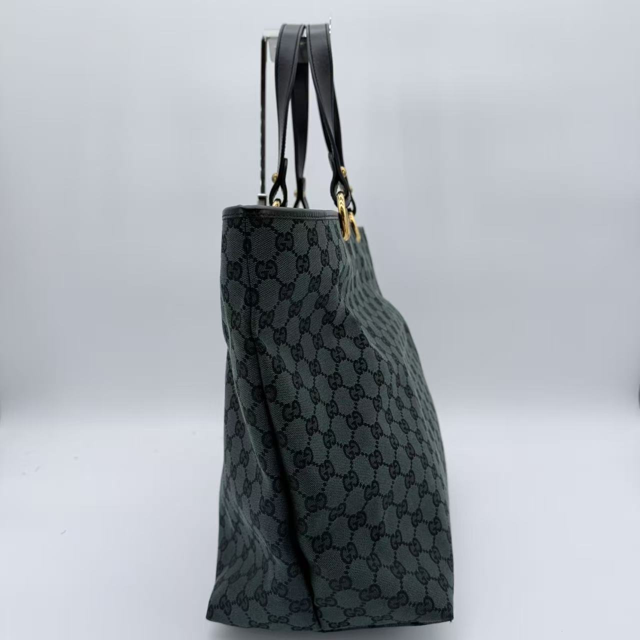 Green GG Canvas Tote Dark green