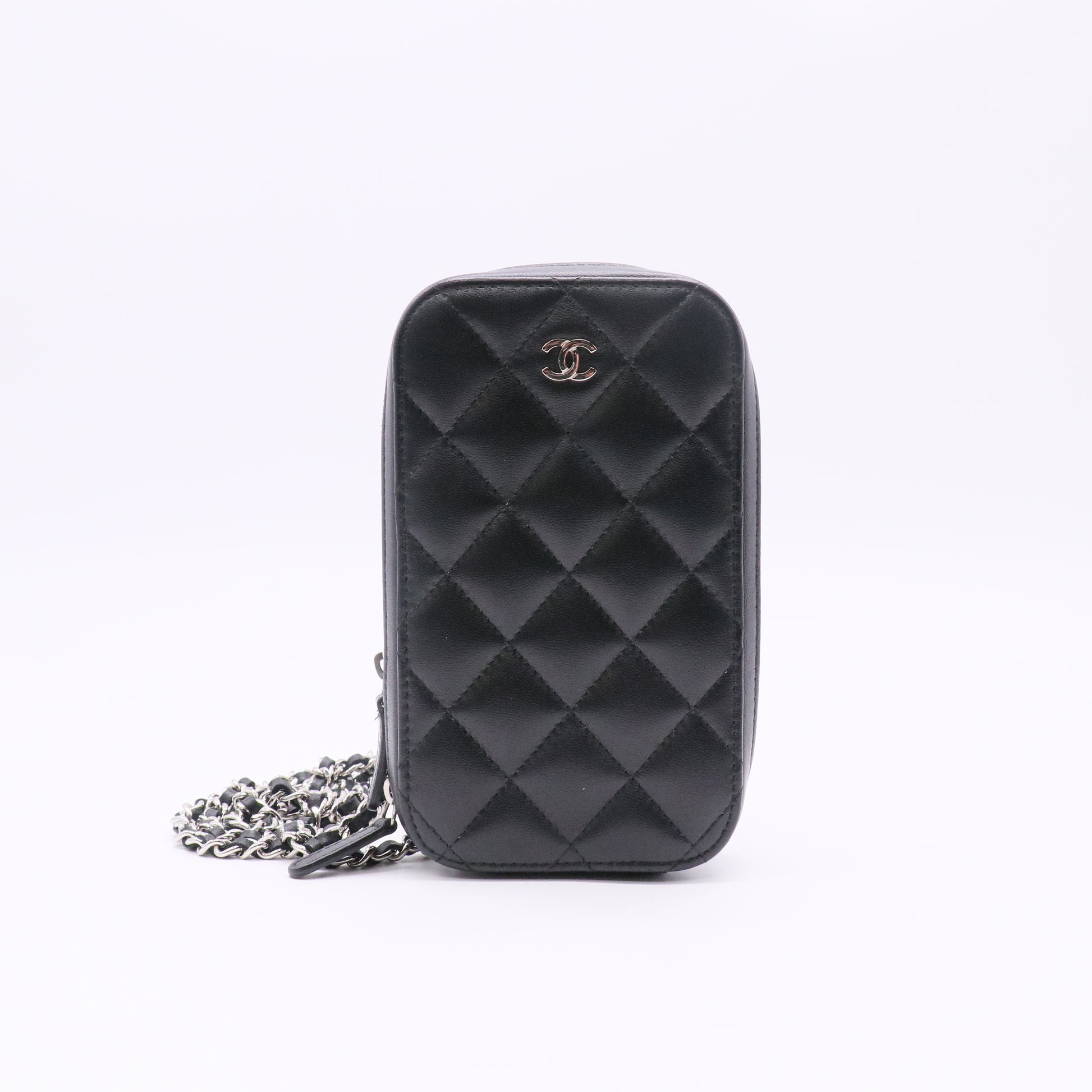 Chanel Classic Lambskin Phone Holder Wallet on Chain twins LDZ858