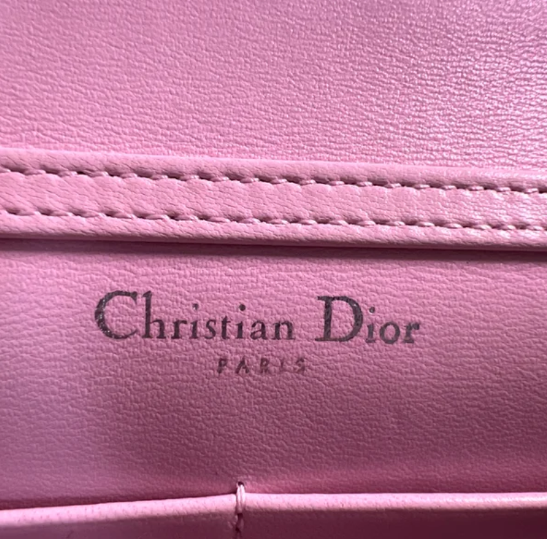Diorama Wallet on Chain Patch Embellished Leather B24109