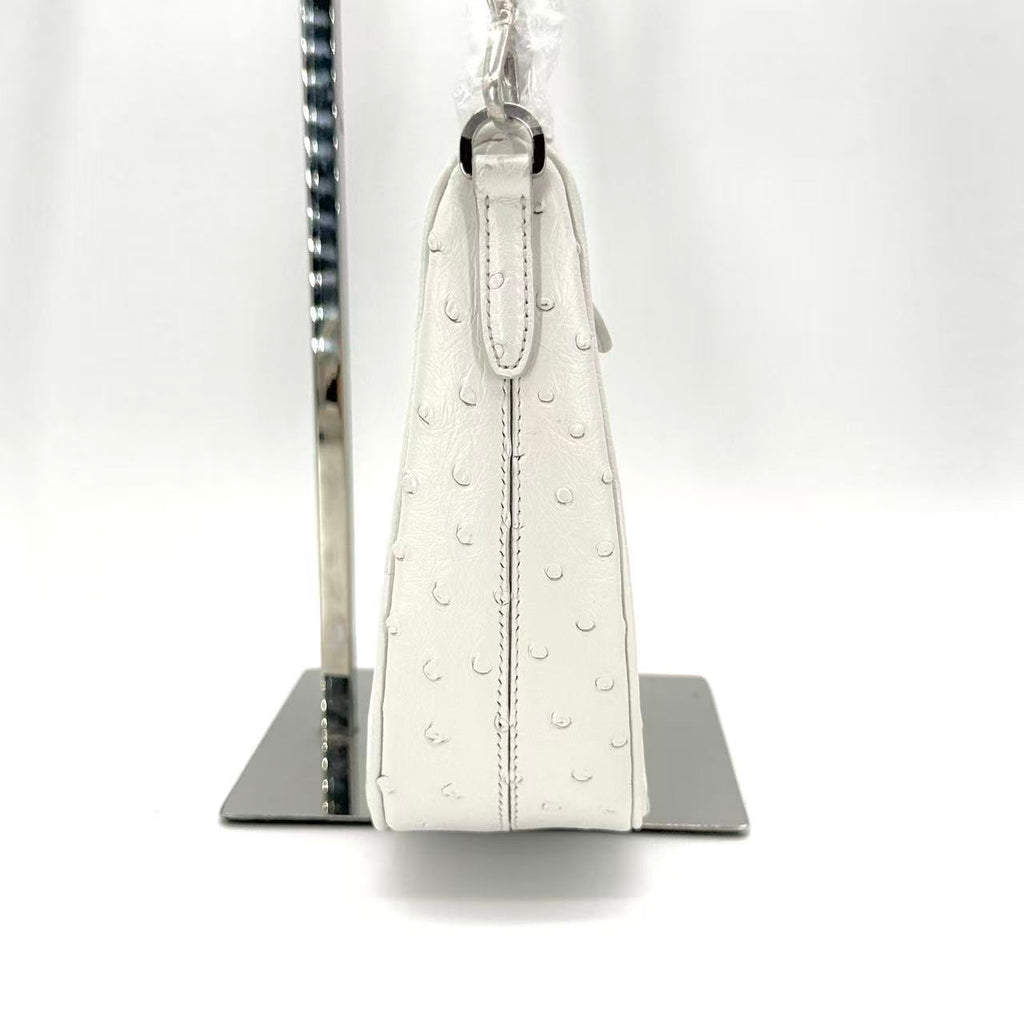 Ostrich Re-Edition 2005 Shoulder Bag White