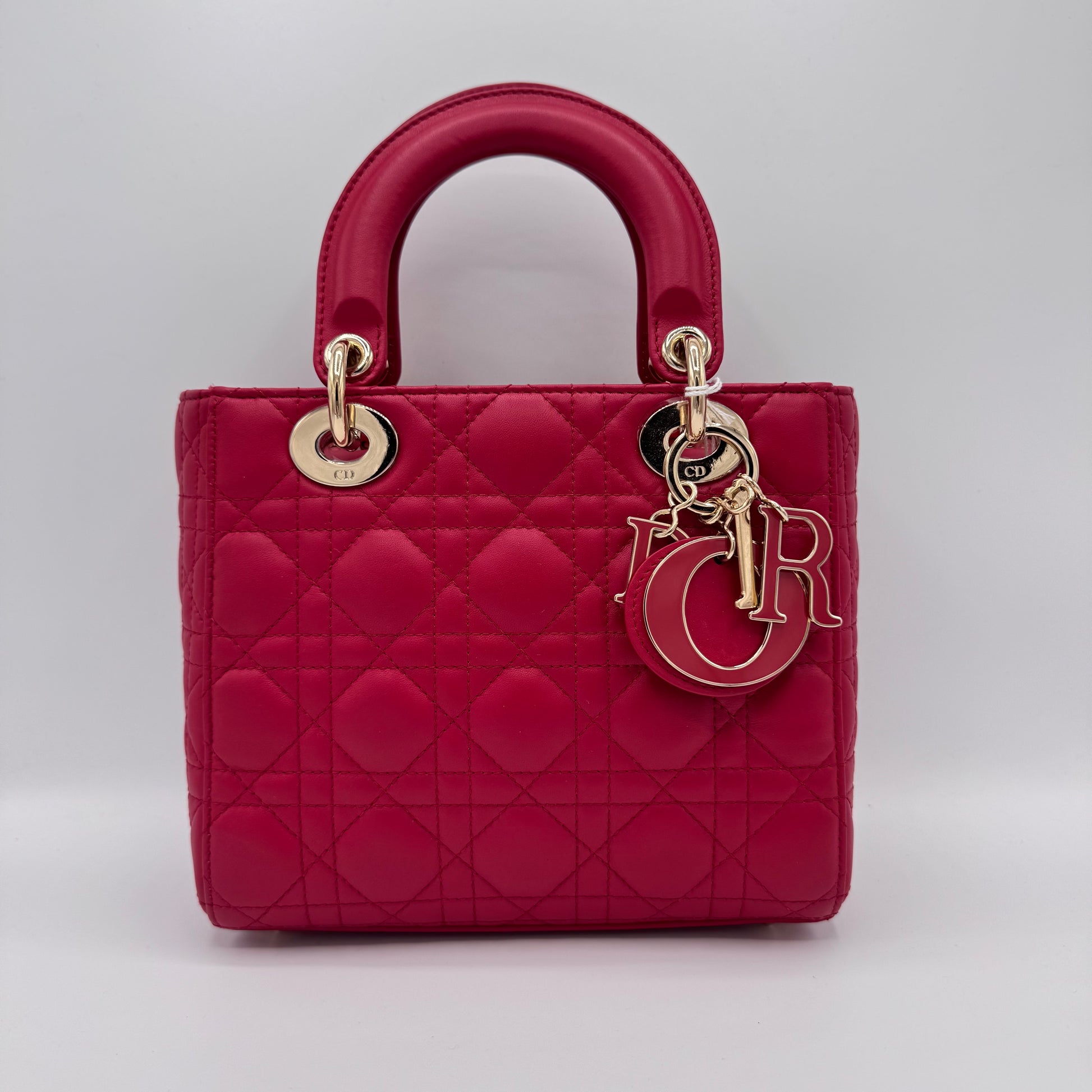Christian Dior- Lambskin Cannage Small My ABCDior Lady Dior Red