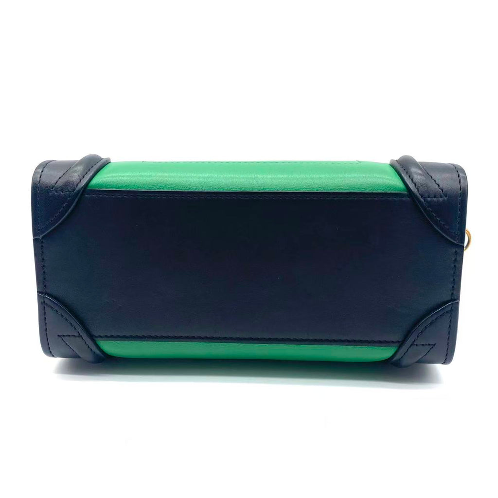 Tri Color Leather Nano Luggage Tote