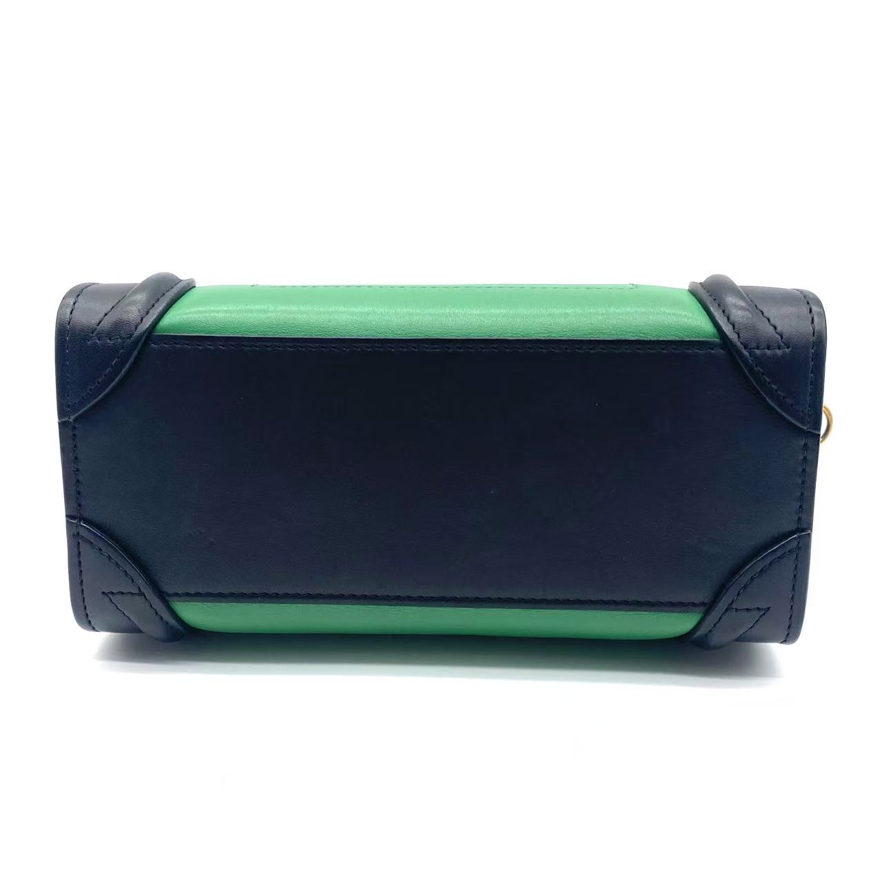 Tri Color Leather Nano Luggage Tote