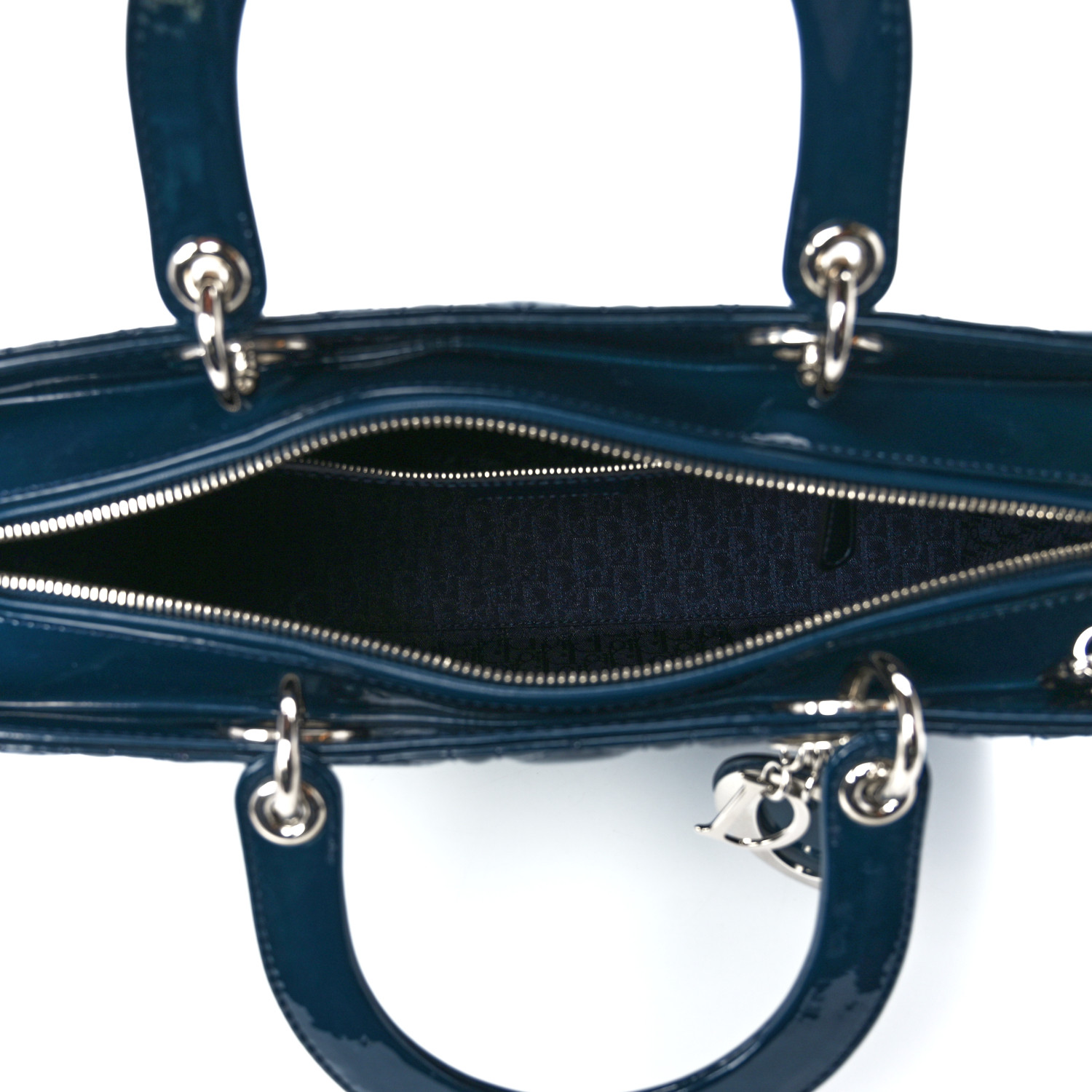 Cannage Quilted Patent Calfskin Large Lady Dior Bag twins