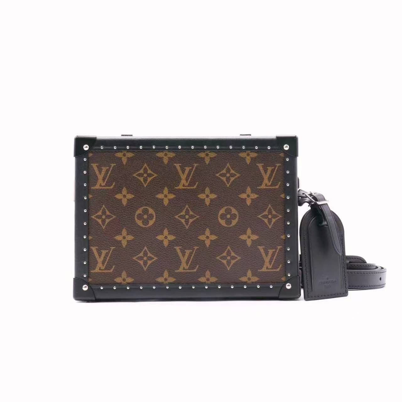 Louis Vuitton Monogram Macassar Clutch Box w/ Strap twins LDJ5422