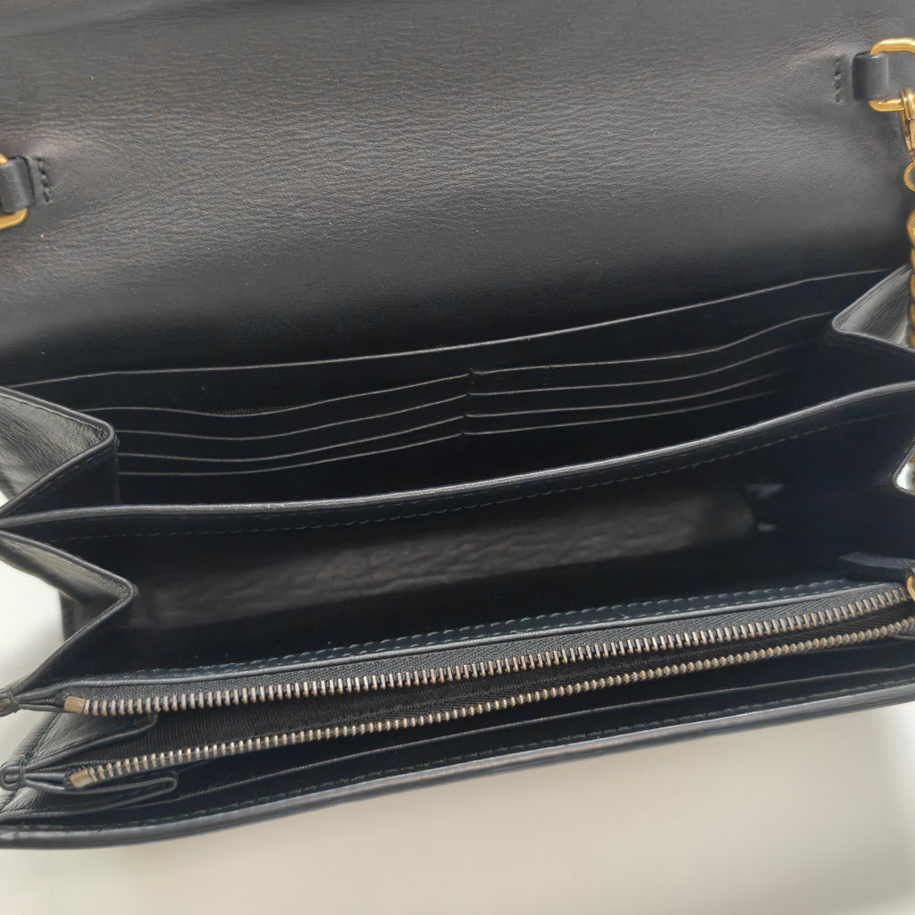 Pearly GG Marmont Chain Wallet Snakeskin Mini Twins