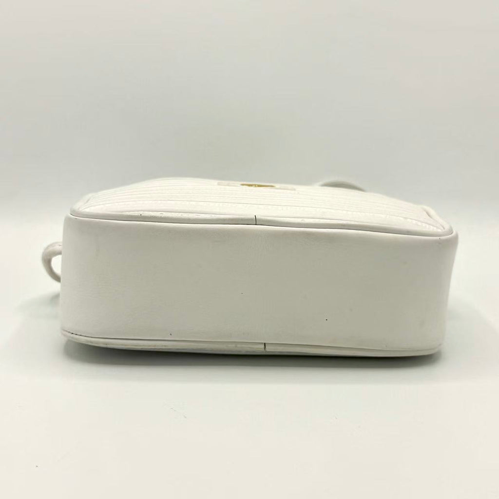 leather Clutch Bag White