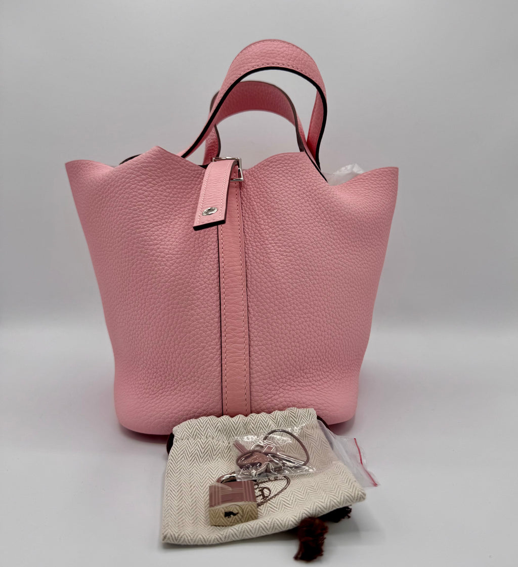 Picotin Lock 18 Rose Sakura Clemence Palladium Hardware