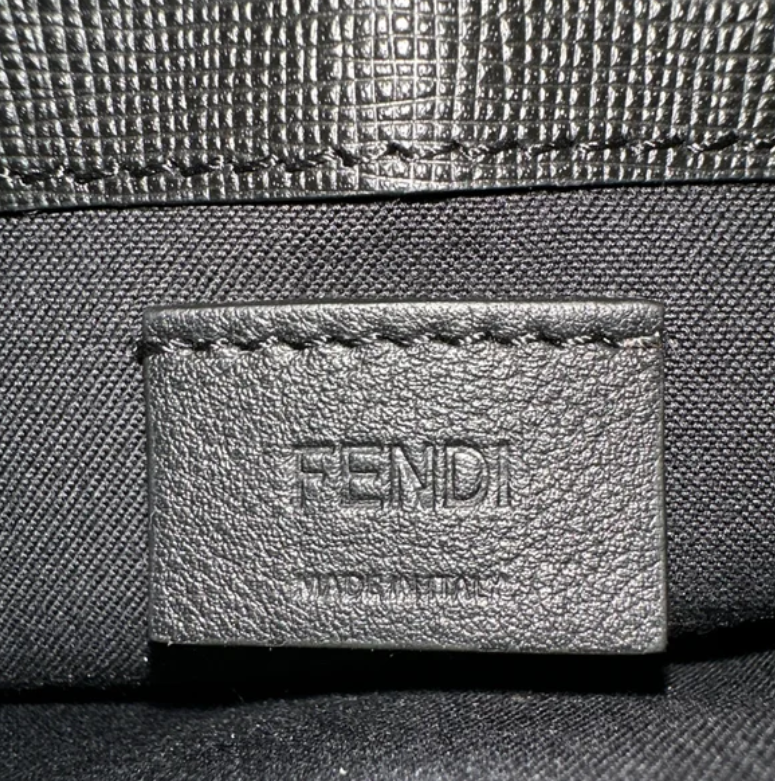 Fendi Vitello Elite Mink Fur Studded Karlito Tube Wallet on Chain Black B24158