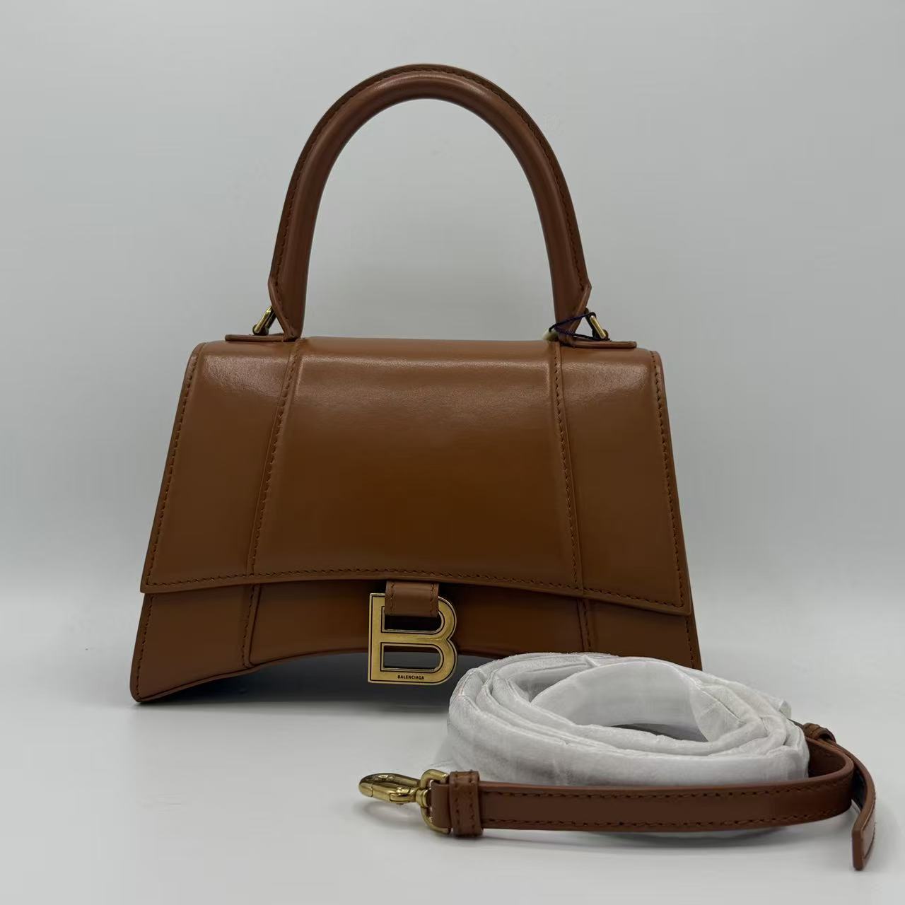 Hourglass Top Handle Bag Leather Small