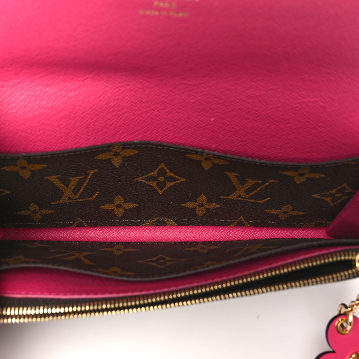Monogram Bloom Flower Emilie Wallet Fuchsia twins