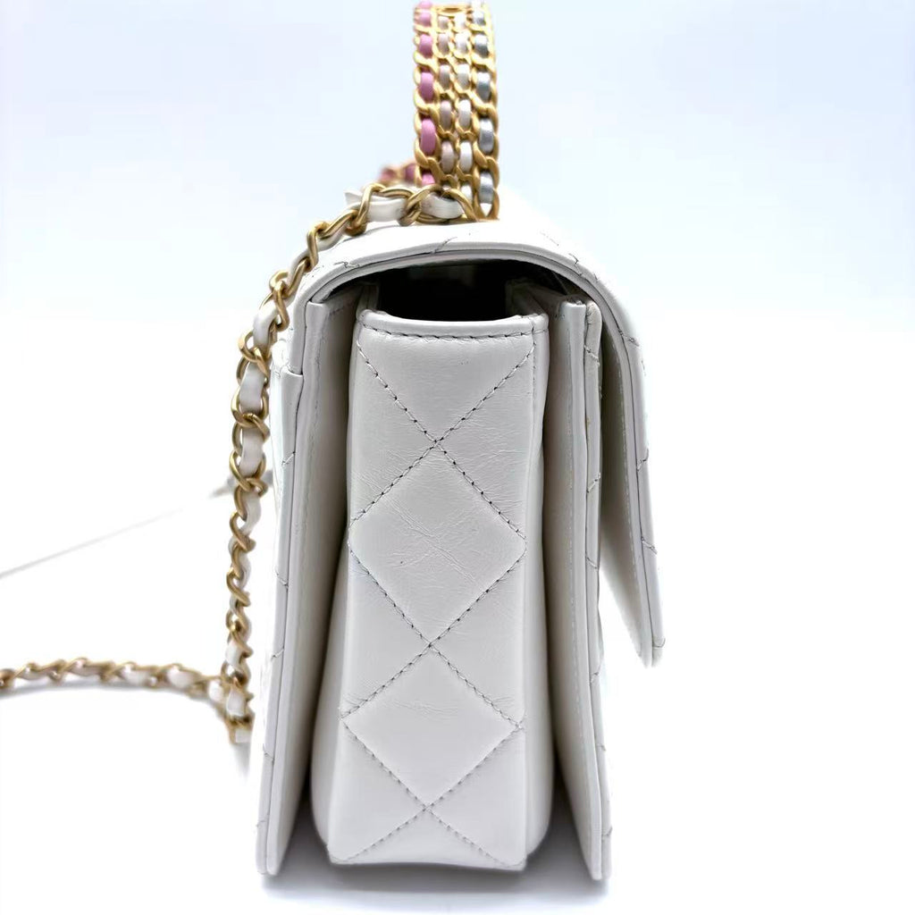 Top Handle Wallet on Chain Quilted Lambskin