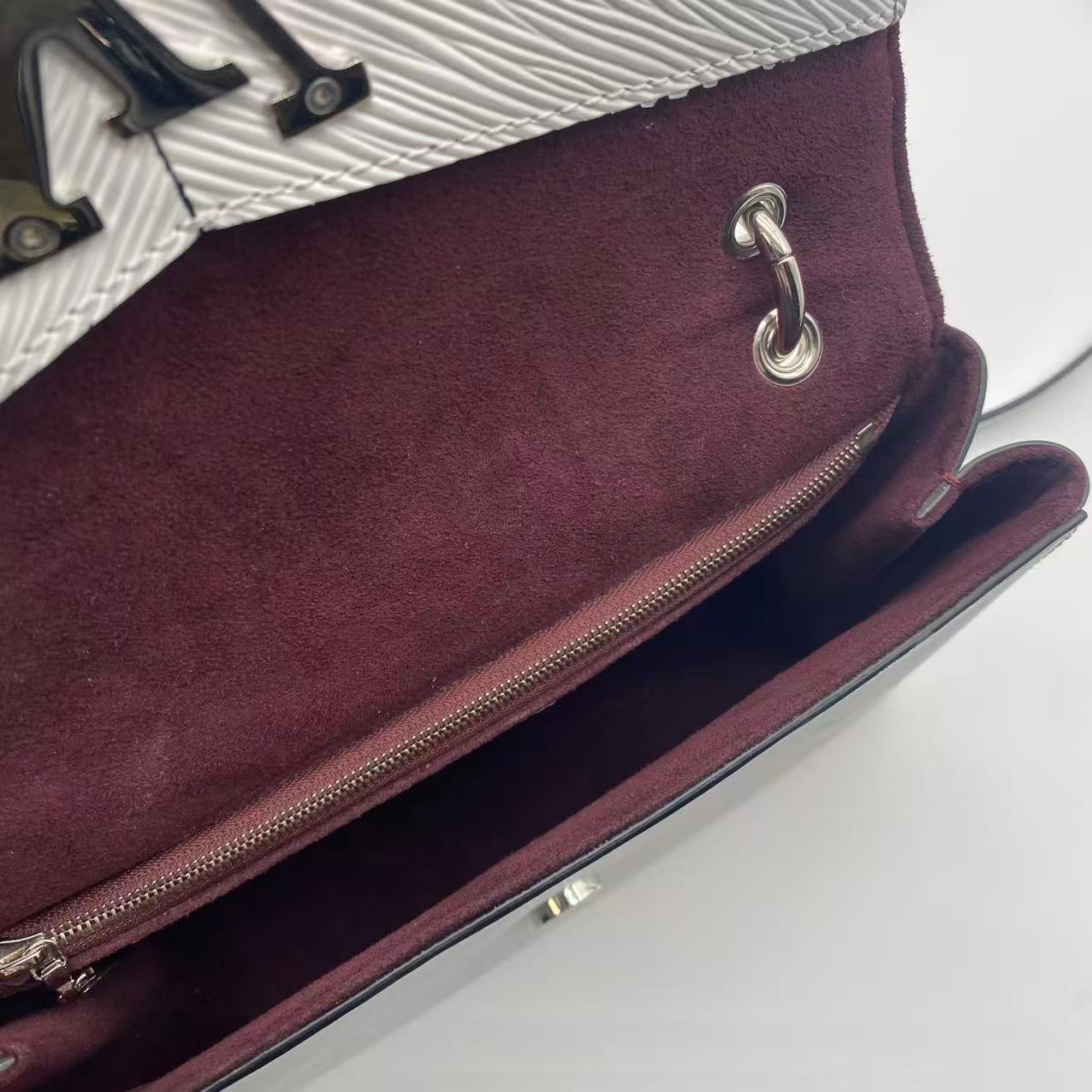White Epi Leather Grenelle Pochette Bag