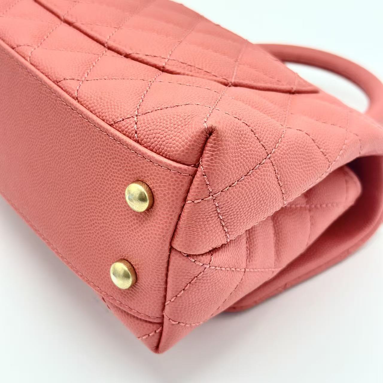 Caviar Quilted Mini Coco Handle Flap Pink
