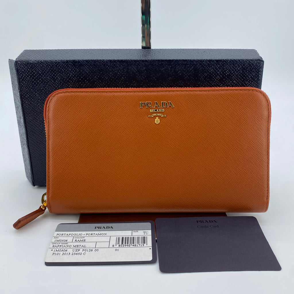 Zip Around Wallet Saffiano Leather Long