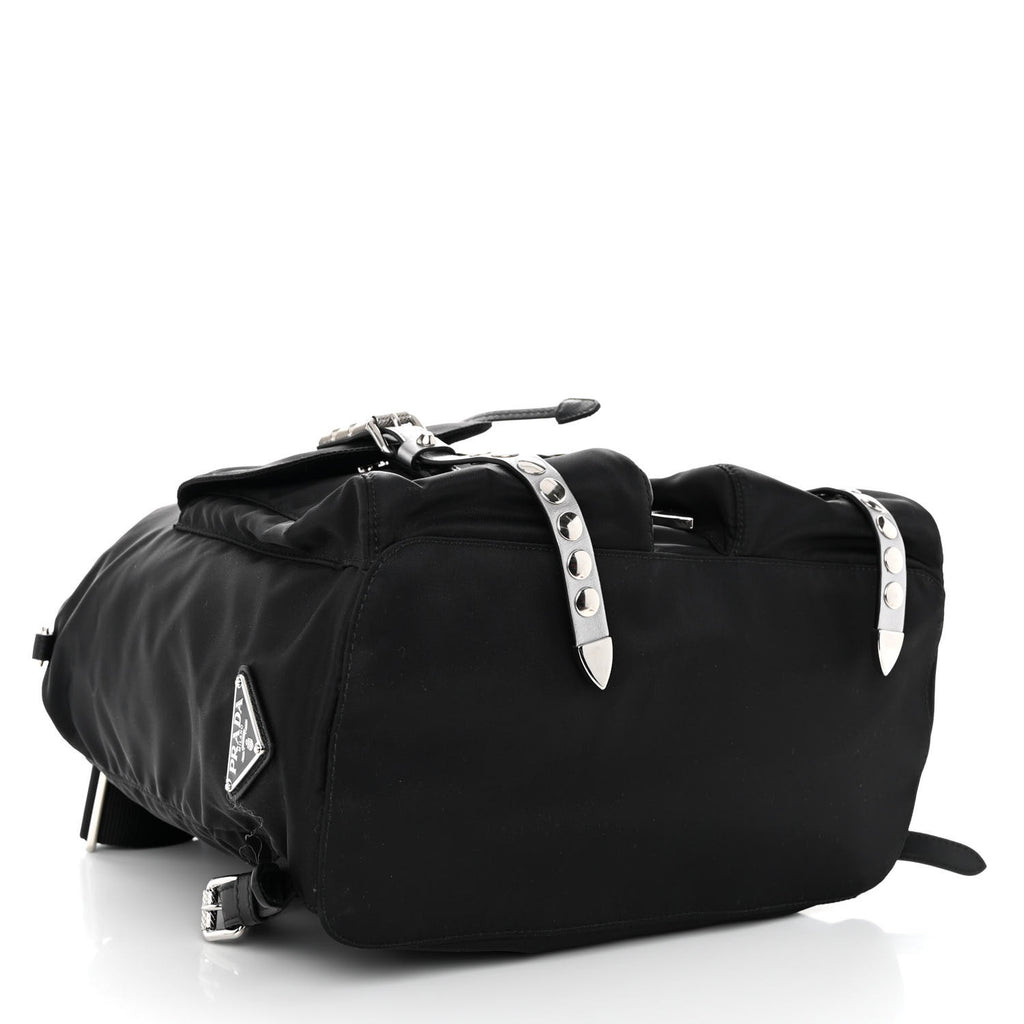 Nylon New Vela Studded Backpack Black Cromo twins