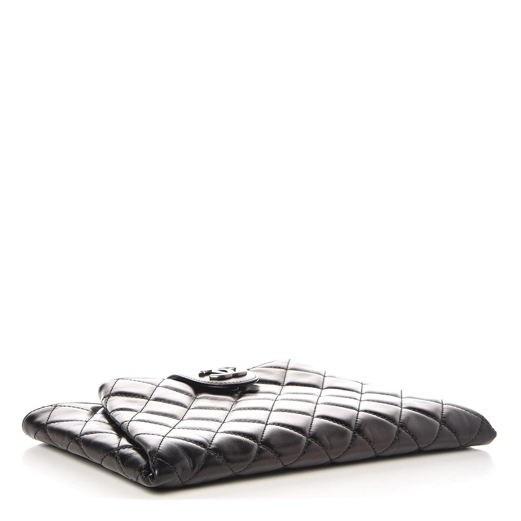 Coco Pleats Clutch Quilted Glazed Calfskin Twins