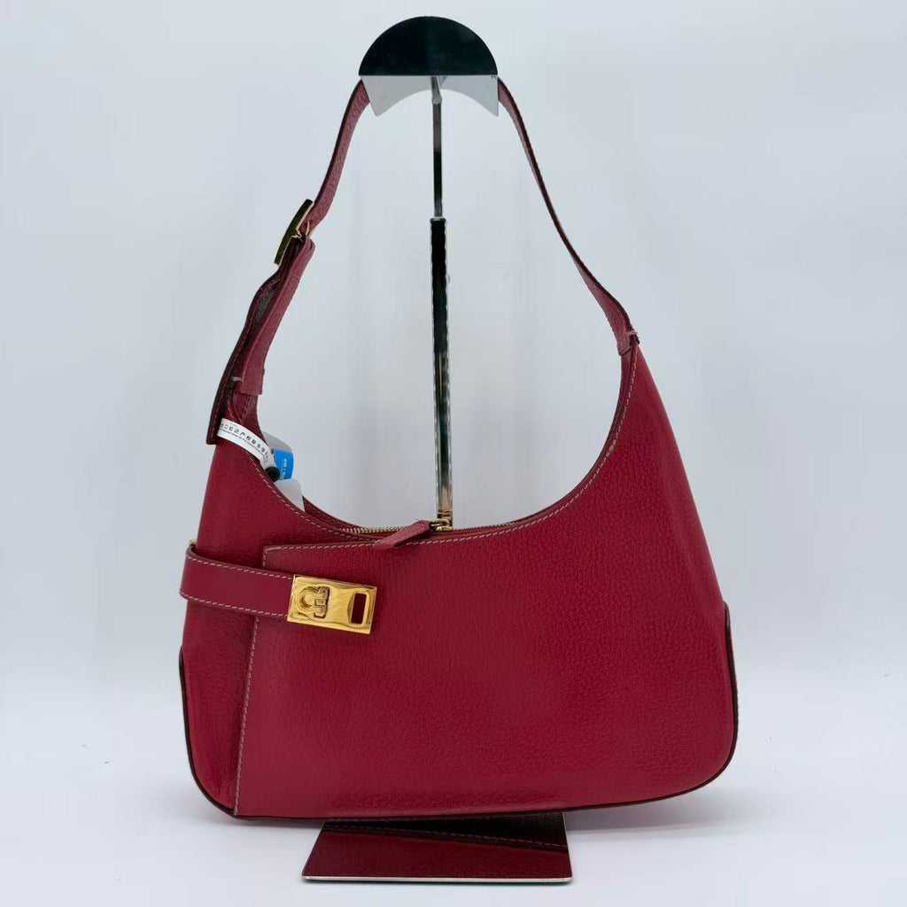 red leather Gancini shoulder bag
