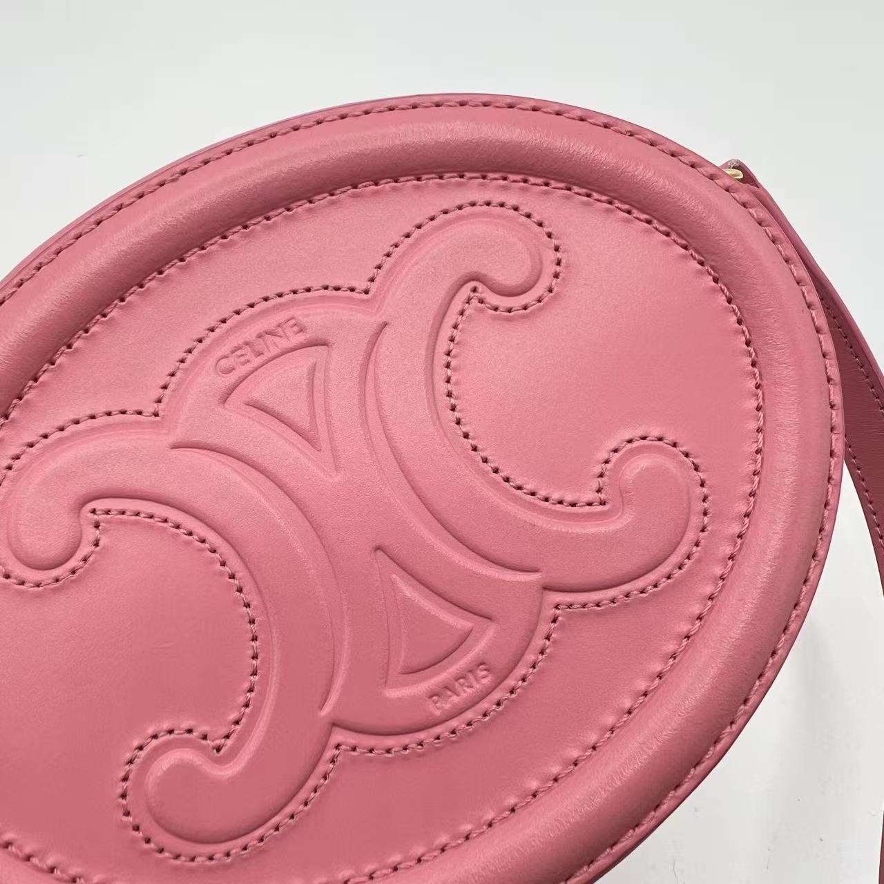 Smooth Calfskin Cuir Triomphe Oval Purse Crossbody Lipstick