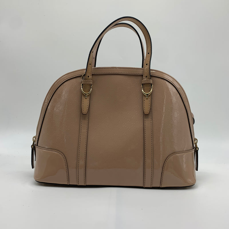 Gucci Beige Microguccissima Patent Leather Nice Satchel