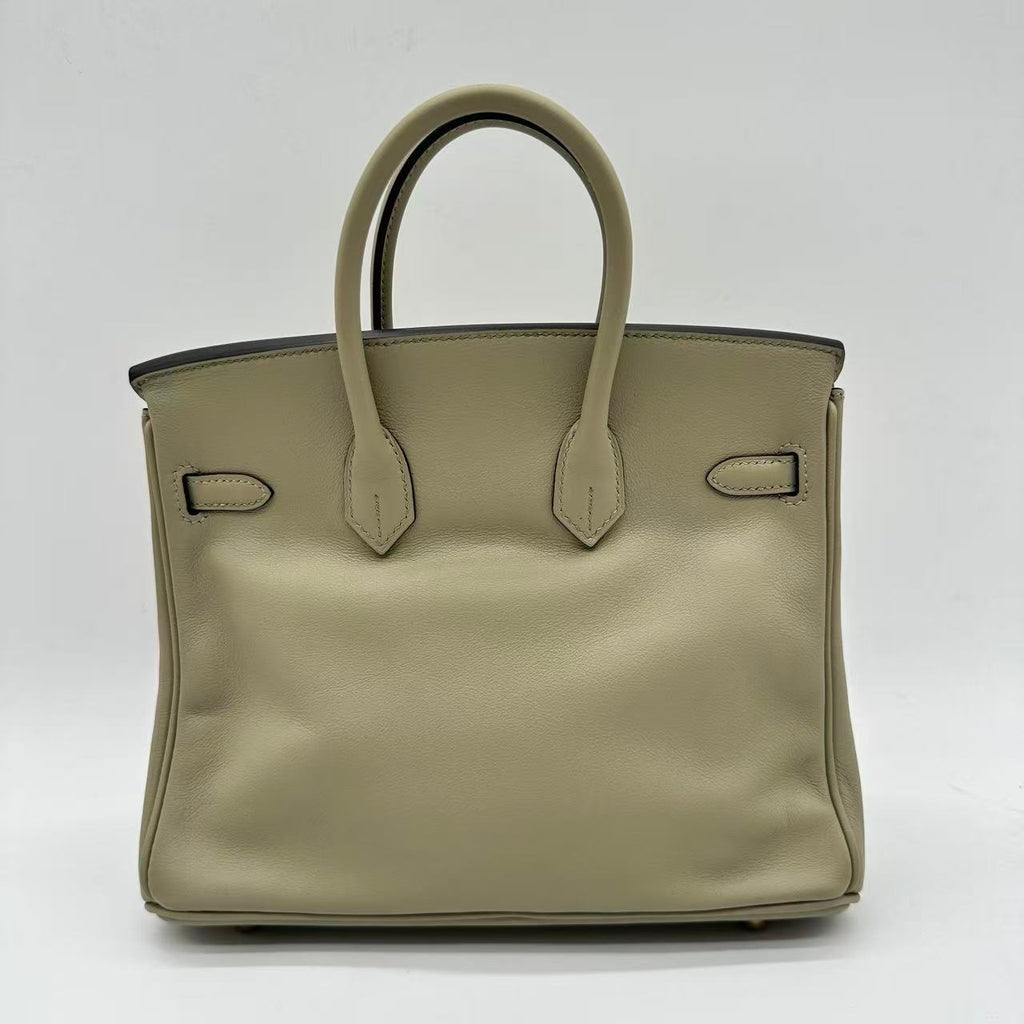 Birkin Handbag Sauge Swift with Gold Hardware 25