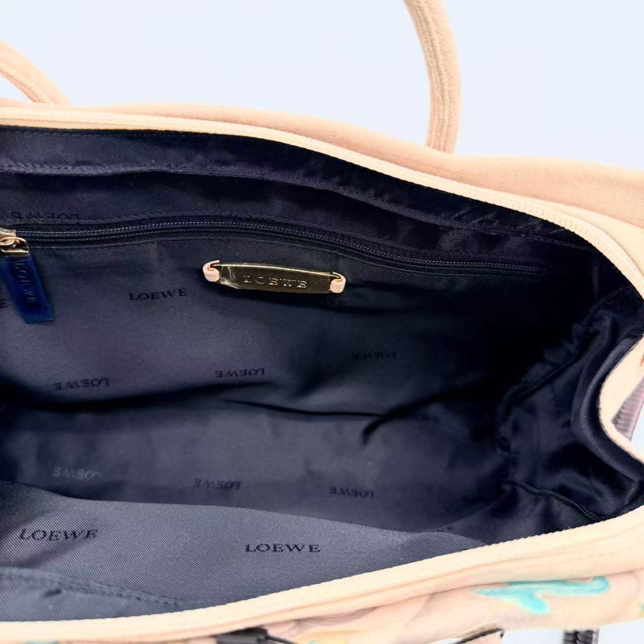 Rare Damier Teal Pasley Suede Handbag