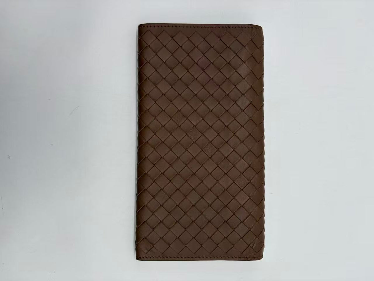 Bottega Veneta Brown Intrecciato Leather Continental TWins W23204
