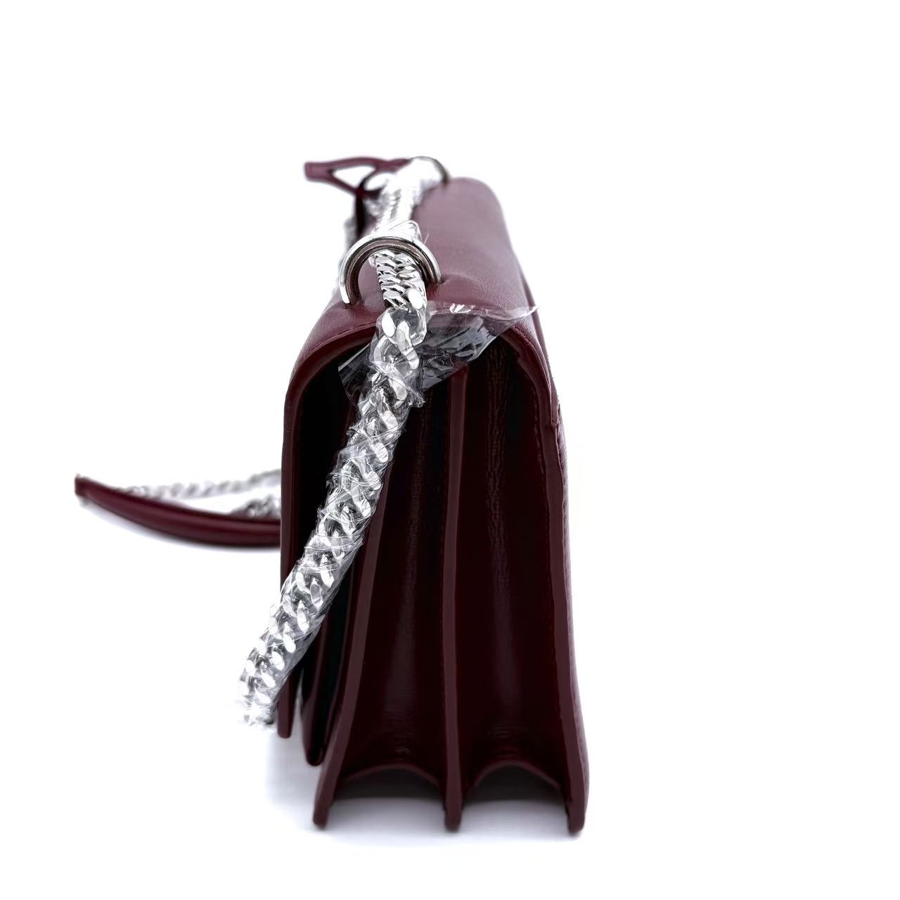 Wine Red Leather Medium Sunset Shoulder Bag