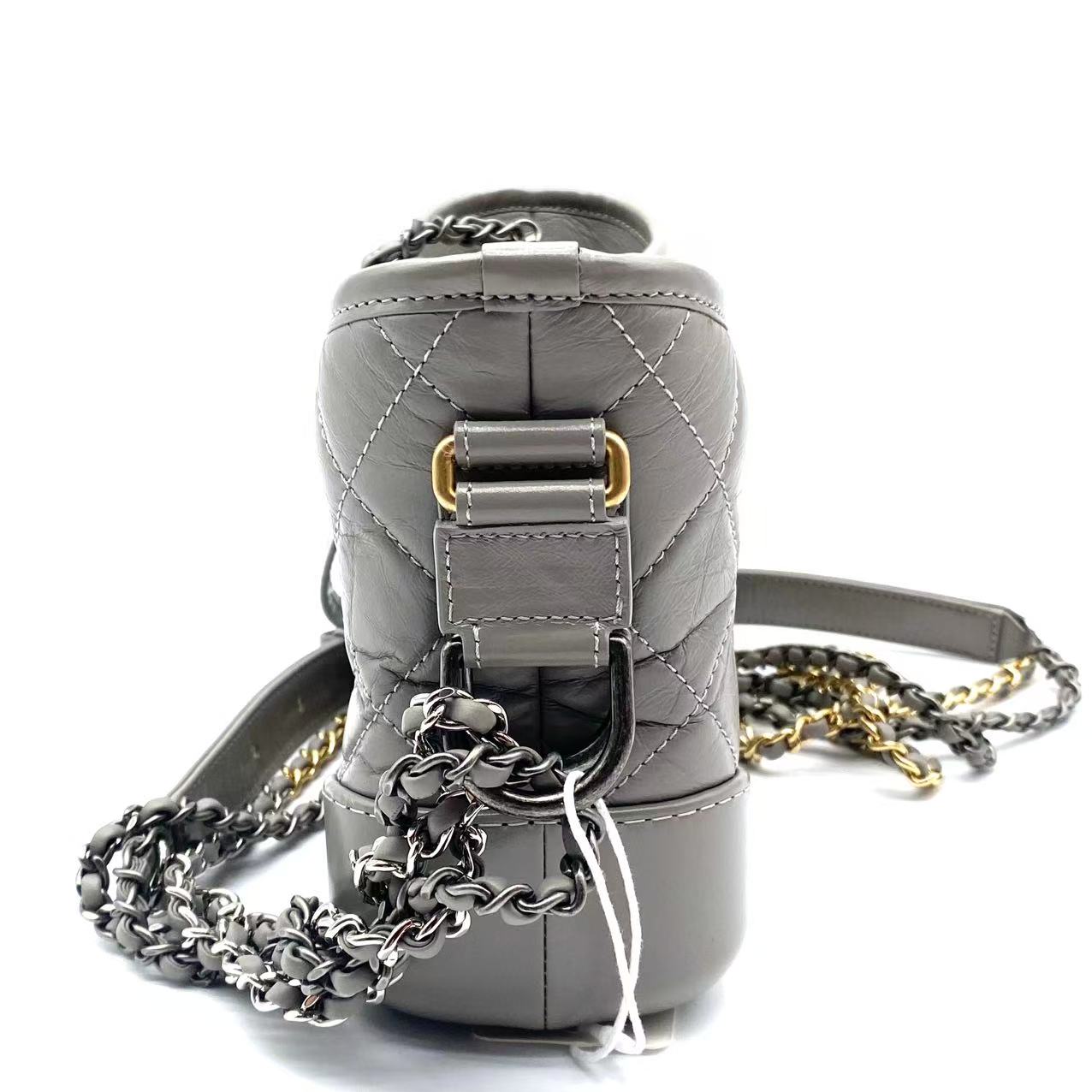 Gabrielle Hobo Quilted Aged Calfskin Small Gray