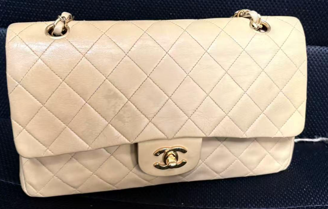Vintage Classic double flap beige LDC-0303