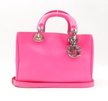 Diorissimo Pink Calfskin Leather Top Handle Shoulder Bag